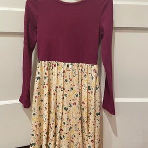 Tea Collection Girls Size 12 Floral Long Sleeve Kids Dress